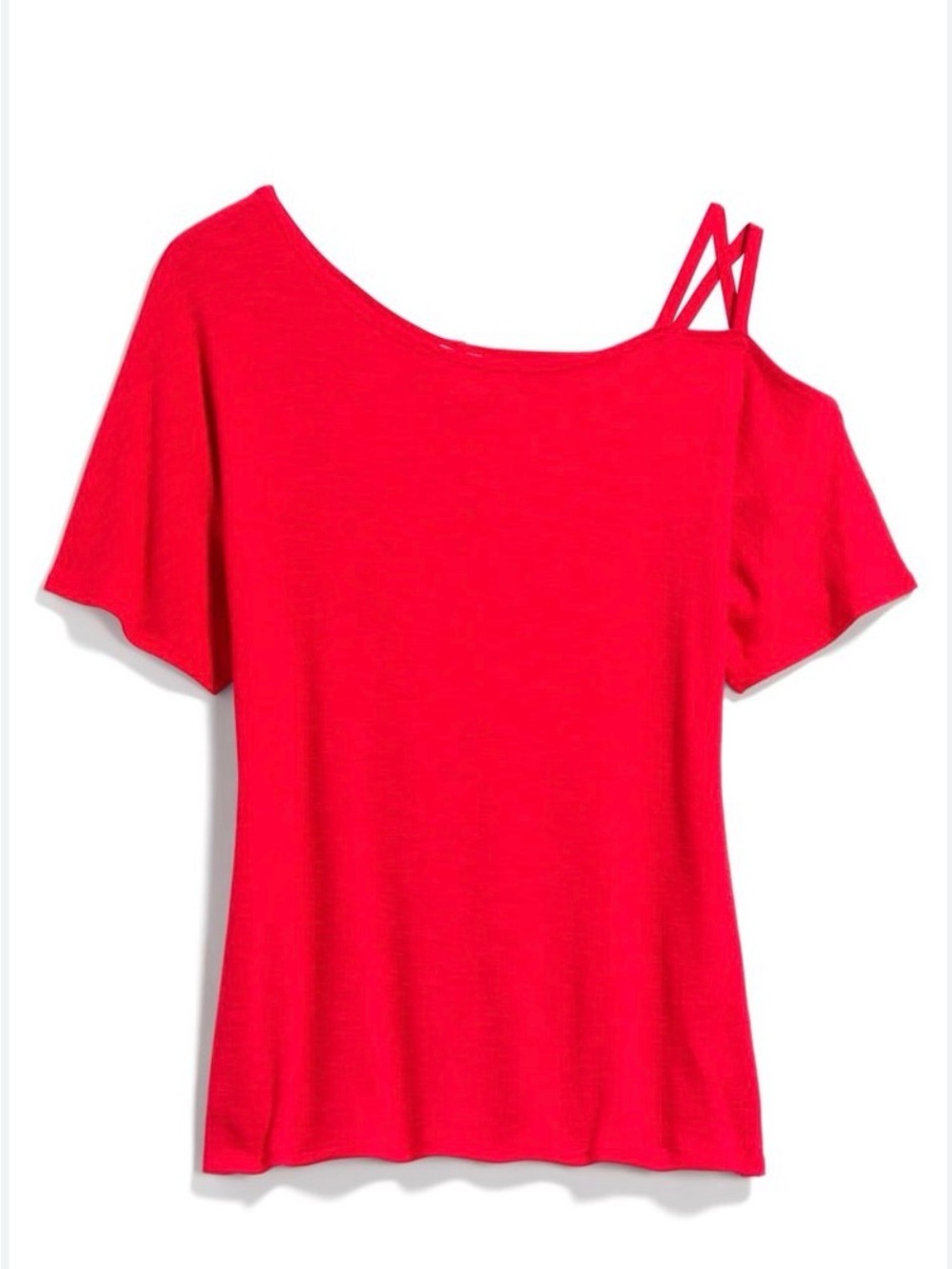 Women's Off-Shoulder Strappy Red Top Size M